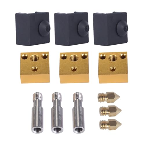 Buachois 3D-Druckerdüse, 3D-Drucker-Teile Hitzebruch-Hals-Silikon-Socke-Heizblock MK8-Düsen-Set für CP10, 3er-Serie Buachois 3D-Druckerdüse, 3D-Drucker-Teile Hitzebruch-Hals-Silikon-Socke-Heizblock MK8-Düsen-Set für CP10, 3er-Serie von Buachois