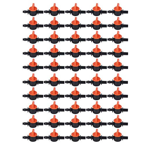 Buachois 50 Stück Hebelventil Absperrventil, Kleines Steuerventil Gartenschlauch Ventil OD 6mm Schlauch Bewässerungs Ventil Kunststoff Regelventil für ID 4mm OD 7mm Schlauch von Buachois