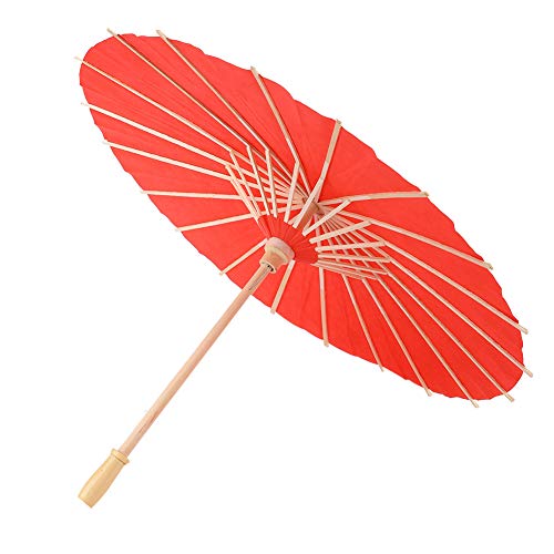 Buachois Handgemachte Regenschirm Klassische Chinesischer Geölter Ölpapier Regenschirm, 40 x 30 cm Kunst Tanz Sonnenschirm für Hochzeitsfeiern Fotografie Kostüme Cosplay Dekoration(Rot) von Buachois