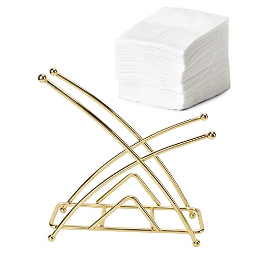 Metall Tücherhalter, Galvanik Hohles Eisen Gold Retro Tücherbox Vertikaler Papierservietten Spender Taschentuchhalter für Heim Restaurant, 16 x 16,7 cm(Gold) von Buachois