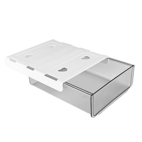 Buachois Unter der Schreibtischschublade, unter der Schreibtischschublade ausziehbar, selbstklebend, platzsparend, unter dem Schreibtisch, Organizer-Box, Tischablage für Büro, Zuhause, (Premium Gray) von Buachois