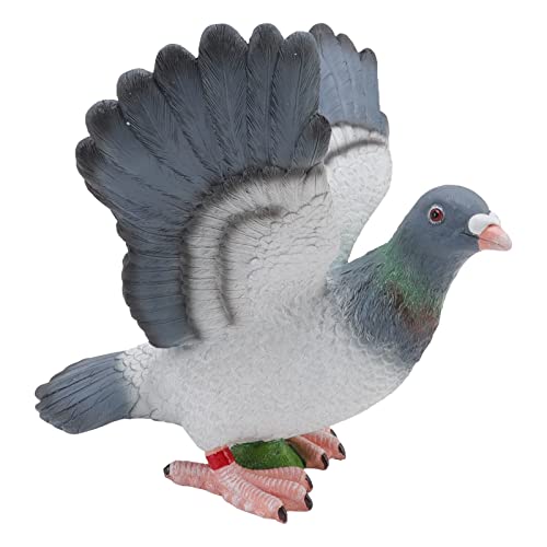 Buachois Weißes Tauben Skulptur Garten Deko Ornament 22cm Kleine Harz Vogel Modell Hof Landschaft Simulation Federvögel Tier Modell Kinder Spielzeug für Zuhause Outdoor Dekoration(#2) von Buachois