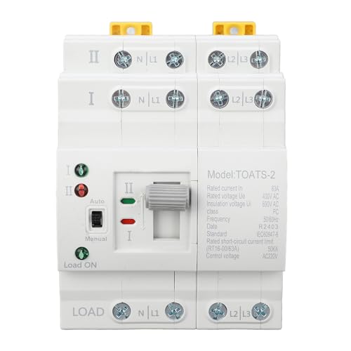 Dual Power Automatischer Transferschalter, 220V 4P 63A Notstrom Netz Umschalter Lastumschalter Kommunaler Netzumschalter Millisekunden Wandlung Notfall Notstromaggregat für Kommunaler Strom, Generator Dual Power Automatischer Transferschalter, 220V 4P 63A Notstrom Netz Umschalter Lastumschalter Kommunaler Netzumschalter Millisekunden Wandlung Notfall Notstromaggregat für Kommunaler Strom, Generator von Buachois