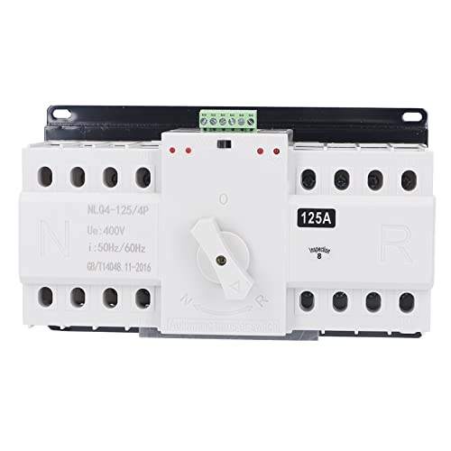 Dual Power Automatischer Transferschalter AC 400V 4P 125A ATS CB Netz-0-Notstrom Umschalter Automatik Notstromumschalter für Kommunalstrom, USV, Wechselrichter, Solar von Buachois