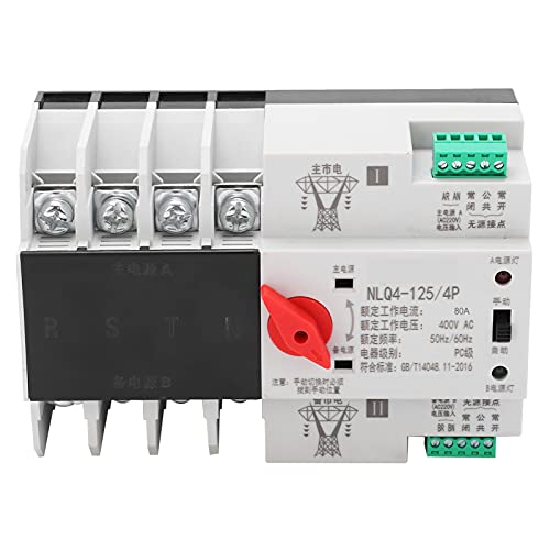 Dual Power Automatischer Transferschalter AC 400V 80A 4P 3 Phasen 4 Draht PC Hutschiene Netzumschalter Notstrom Umschalter für Kommunaler Strom, Generator Dual Power Automatischer Transferschalter AC 400V 80A 4P 3 Phasen 4 Draht PC Hutschiene Netzumschalter Notstrom Umschalter für Kommunaler Strom, Generator von Buachois