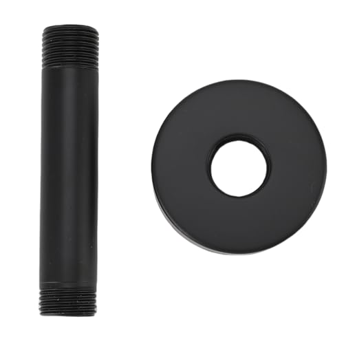 Dusch arm mit Flansch, 3 Zoll Wand halterung Ersatz-Winkel-Dusch kopfarm, Edelstahl verdeckte Decke montierte Regen dusche Verlängerung srohr für Badezimmer (Schwarz) von Buachois