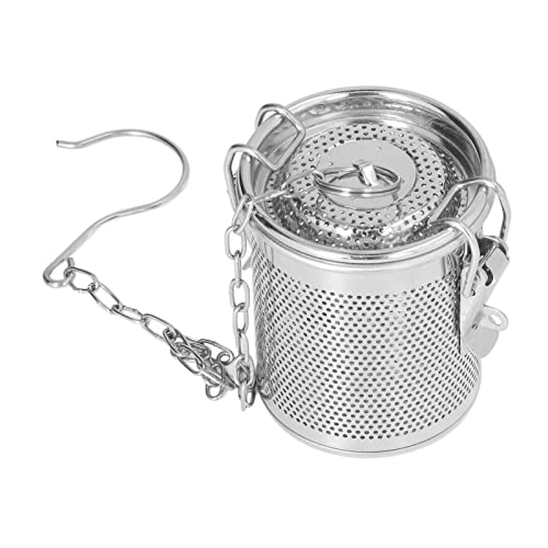 Teesieb für Losen Tee, 1.3L Ø 11,2cm Edelstahl Teefilter Gewürzfilter Mesh Teeei Kugelsieb mit Kettenhaken, Spülmaschinengeeignet Teekugelsieb Gewürzsieb zum Mitkochen von Buachois