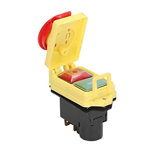 Elektromagnetischer Schalter, 250V 16A 4 Polig Magnetschalter Wasserdichter Ein Aus Druckschalter mit Not Aus Abdeckung für Industrielle Elektroschneider von Buachois