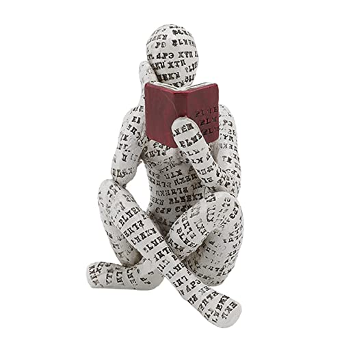 Figur Deko für Regal, 11 x 8 x 8 cm Kleine Lesende Frauen Geformte Skulptur Personalisiertes Handbemalte Lesen Bösewicht Desktop Bücher Regal Handwerk Statue von Buachois