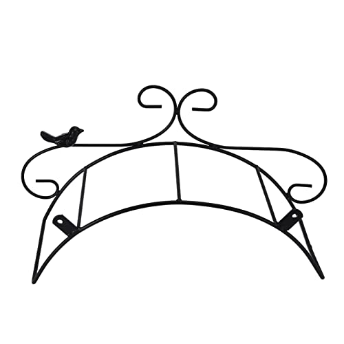 Gartenschlauchhalter Freistehender, 42 x 14 cm Wandmontierter Gartenschlauch, Schwarz Antiken Vogel Muster Deko Gartenschlauch Aufhängung Metall Wasserrohr Halter Schlauchaufwicklung mit Schrauben von Buachois