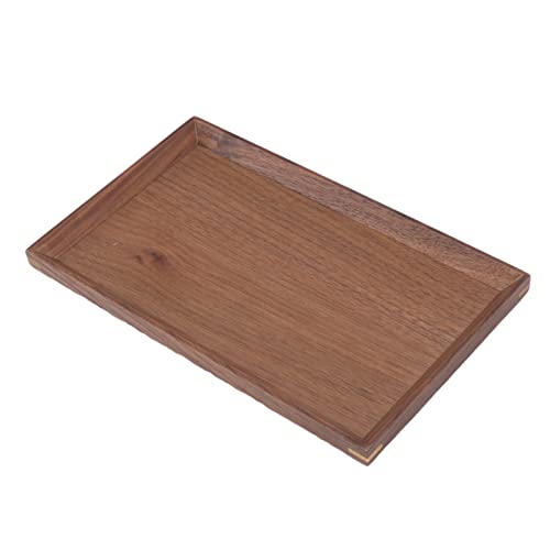 Holz Tablett, Braun 25cm x 15cm Rechteckig Serviertablett Quadratisch Natürliche Holz Obst Tee Kaffee Deko Teller Frühstück Kaffee Cup Teetablett für Restaurant, Zuhause, Bar, Café von Buachois