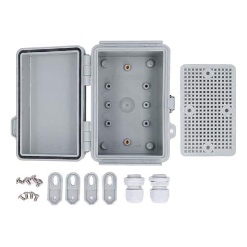 Junction Box, 3,9 x 5,9 x 3,5 Zoll wasserdichtem Outdoor -Elektrokasten, ABS -Kunststoff -Projektbox mit Edelstahlscharnier für WLAN -Elektronik von Buachois