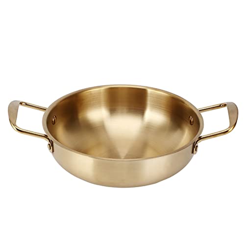 Koreanischer Ramen Topf, Gold Edelstahl Hot Pot Brühpfanne Mehrzweck Eintopf Pfanne Küche Kochtopf Für Gasherd, Induktionsherd(18cm) von Buachois