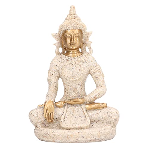 Mini Meditation Buddha Figuren 8 x 5,5 x 3 cm Kleine Zen Zang Sandstein Schnitzen Sitzen Buddha Harz Buddhismus Skulptur Klein Tischdeko Wohnzimmer Deko Buddah Statue, Gold von Buachois