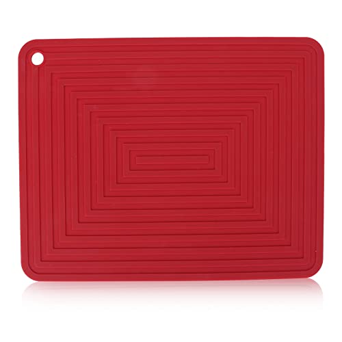 Silikon Abtropfmatte, 28 x 22 cm Kleine Rot rutschfest Hitzebeständig Geschirr Abtropfgitter, Spülmaschinenfest Spüle Organizer Trockenmatte für Küche, Badezimmer von Buachois