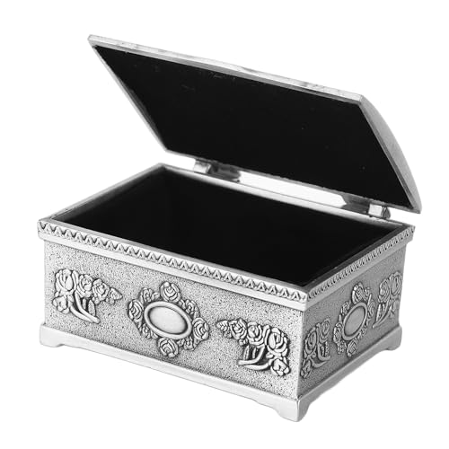 Vintage Schmuckschatulle, 6.5 x 5.4 x 3.2cm Metall Schmuck Geschenkbox, Rechteckige Schmuckdose, Kleine Schmuckkästchen Schmuckaufbewahrungsbox Geschnitzt Ohrringe Schmuckbox für Halsketten Schmuck Vintage Schmuckschatulle, 6.5 x 5.4 x 3.2cm Metall Schmuck Geschenkbox, Rechteckige Schmuckdose, Kleine Schmuckkästchen Schmuckaufbewahrungsbox Geschnitzt Ohrringe Schmuckbox für Halsketten Schmuck von Buachois