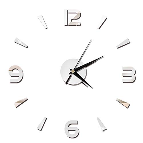 Wanduhr, 1 mm Acryl Spiegel Wanduhr Aufkleber Nordischen Stil Modernes Deko Wand Uhren DIY Uhrzeiger für Wohnzimmer, Schlafzimmer, Büro(D.) von Buachois