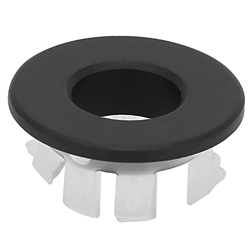 Waschbecken Überlauf Abdeckung, 22mm Öffnung Mirror Chrom Messing Runde Überlaufblende Ring, Becken Überlauf Abfluss Kappe Überlaufring für Bad und Küche, Schwarz von Buachois