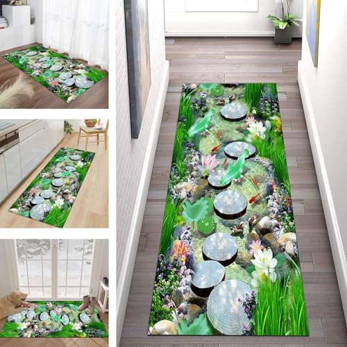 Buatisf Läufer Teppich Lang Flur Küche 3D Muster WasserTeppichläufer Küchenläufer rutschfest Waschbar für Korridor Wohnzimmer Schlafzimmer Esszimmer Küchenteppich Meterware Anpassbar Buatisf Läufer Teppich Lang Flur Küche 3D Muster WasserTeppichläufer Küchenläufer rutschfest Waschbar für Korridor Wohnzimmer Schlafzimmer Esszimmer Küchenteppich Meterware Anpassbar von Buatisf