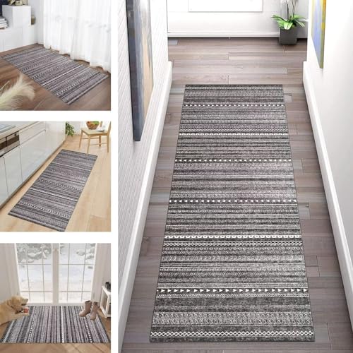 Buatisf Läufer Teppich Lang Flur Küche Dunkelgrau Teppichläufer Küchenläufer rutschfest Waschbar für Korridor Wohnzimmer Schlafzimmer Esszimmer Küchenteppich Meterware Anpassbar Buatisf Läufer Teppich Lang Flur Küche Dunkelgrau Teppichläufer Küchenläufer rutschfest Waschbar für Korridor Wohnzimmer Schlafzimmer Esszimmer Küchenteppich Meterware Anpassbar von Buatisf