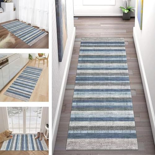 Buatisf Läufer Teppich Lang Flur Küche Grau Blau Teppichläufer Küchenläufer rutschfest Waschbar für Korridor Wohnzimmer Schlafzimmer Esszimmer Küchenteppich Meterware Anpassbar Buatisf Läufer Teppich Lang Flur Küche Grau Blau Teppichläufer Küchenläufer rutschfest Waschbar für Korridor Wohnzimmer Schlafzimmer Esszimmer Küchenteppich Meterware Anpassbar von Buatisf