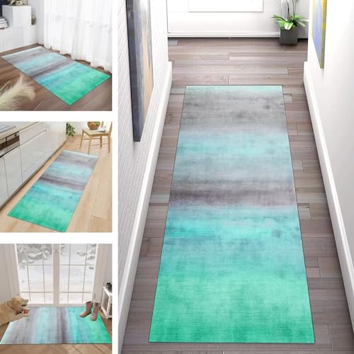 Buatisf Läufer Teppich Lang Flur Küche Grün Grau Gradient Teppichläufer Küchenläufer rutschfest Waschbar für Korridor Wohnzimmer Schlafzimmer Esszimmer Küchenteppich Meterware Anpassbar Buatisf Läufer Teppich Lang Flur Küche Grün Grau Gradient Teppichläufer Küchenläufer rutschfest Waschbar für Korridor Wohnzimmer Schlafzimmer Esszimmer Küchenteppich Meterware Anpassbar von Buatisf