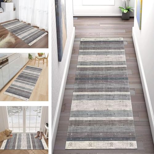 Buatisf Läufer Teppich Lang Flur Küche Teppichläufer Küchenläufer rutschfest Waschbar für Korridor Wohnzimmer Schlafzimmer Esszimmer Küchenteppich Meterware Anpassbar von Buatisf