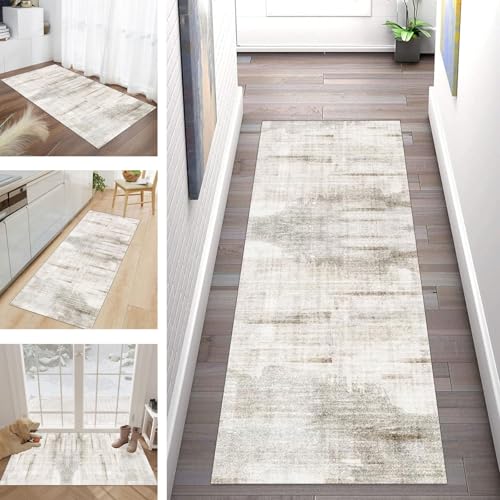 Buatisf Teppich Flur Läufer rutschfest, Kücheteppich Waschbar Modern Grau Beige Flurläufer Lange Küchenläufe, Für Korridor Schlafzimmer Polyester Teppichläufer Küchenläufer Anpassbar Buatisf Teppich Flur Läufer rutschfest, Kücheteppich Waschbar Modern Grau Beige Flurläufer Lange Küchenläufe, Für Korridor Schlafzimmer Polyester Teppichläufer Küchenläufer Anpassbar von Buatisf