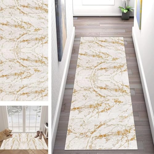 Buatisf Teppich Läufer Flur Küche, Waschbar Kücheteppich Modern rutschfest Beige Gold Flurläufer Lange Küchenläufer für Korridor Schlafzimmer Polyester Teppichläufer auf Maß Meterware Buatisf Teppich Läufer Flur Küche, Waschbar Kücheteppich Modern rutschfest Beige Gold Flurläufer Lange Küchenläufer für Korridor Schlafzimmer Polyester Teppichläufer auf Maß Meterware von Buatisf