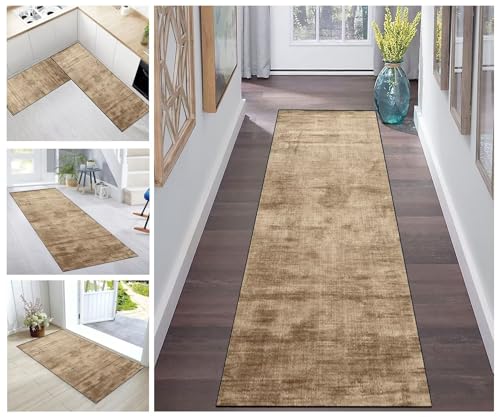 Korridor Teppich Flur Läufer Teppich Läufer Flur rutschfest Gold Korridor Küchenteppich Waschbar Meterware Teppichläufer Lang for Corridor Schlafzimmer Wohnzimmer Polyester Meterware Anpassbar von Buatisf