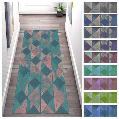 Läufer Teppich Flur rutschfest, Lange Kücheteppich Waschbar Modern Grün Geometrische Muster, Polyester Verblassen Nicht Für Korridor Schlafzimmer Polyester Teppichläufer Küchenläufer Anpassbar Läufer Teppich Flur rutschfest, Lange Kücheteppich Waschbar Modern Grün Geometrische Muster, Polyester Verblassen Nicht Für Korridor Schlafzimmer Polyester Teppichläufer Küchenläufer Anpassbar von Buatisf