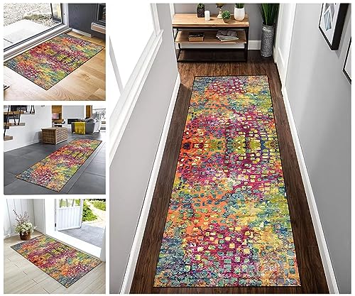 Teppich Läufer Flur rutschfest Küchenteppich Modern Bunt Waschbar Dauerhaft, Küchenläufer Küche Esszimmer Flur Waschküch Meterware Anpassbar Teppich Läufer Flur rutschfest Küchenteppich Modern Bunt Waschbar Dauerhaft, Küchenläufer Küche Esszimmer Flur Waschküch Meterware Anpassbar von Buatisf