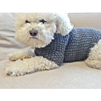 Handgestrickt Grauer Hunde Hoodie Haustierpullover Aus Wollgemisch Von Bubadog von BubaDog