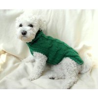 Handgestrickter Kabel-Hundepullover Wollmischung-Haustierkleidung von BubaDog