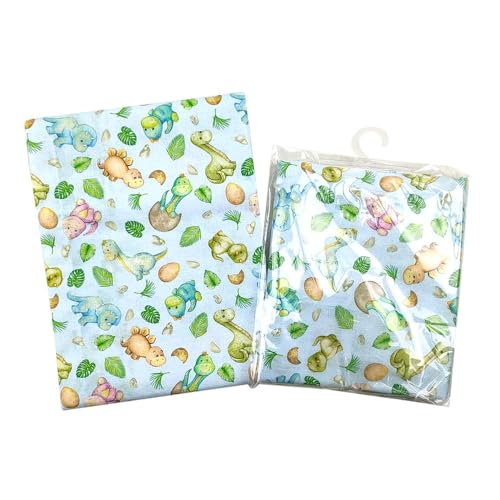 Sebastian Spannbettlaken für Matratze 65 x 130 cm – Made in Italy (Unter Dino hellblau) von Bubabù