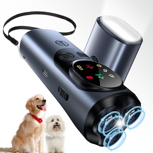 Antibell Ultraschall Gerät, 2 Modi Anti Bell Gerät Hunde mit Stroboskop Taschenlampe, 30 Fuß Tragbares Antibell für Hunde mit Display für die Meisten Hunde im Innen- und Außenbereich von Bubbacare
