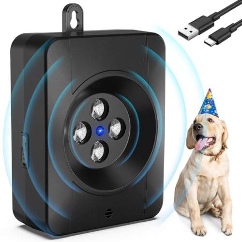 Bubbacare Antibell für Hunde, 3 Modi Automatisch Anti Bell Gerät mit 4 Ultraschallsendern, Audio & Ultraschall Hunde Bellen für Outdoor Indoor, Wiederaufladbares Anti-Bell-Mittel für Hunde von Bubbacare