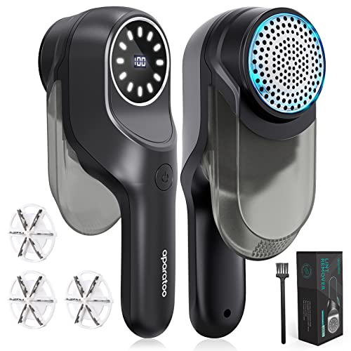 Fusselrasierer, Fusselentferner Fusselbürste für Kleidung Stoffrasierer 3 Scherköpfen Fusselrasierer Elektrisch LED-Digitalanzeige Leistungsstarker Flusenrasierbürste Fuzz Debobbler für Kleidung Sofa von Bubbacare