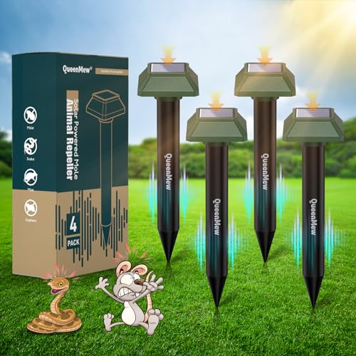 Katzenschreck für Außenbereich, 360° Maulwurfschreck Solar, 4 Stück Wasserdichter Maulwurf Vertreiber, 700 M² Haustierfreundlich Wühlmaus Vertreiben, Maulwurfsvertreiber für Outdoor Katzenschreck für Außenbereich, 360° Maulwurfschreck Solar, 4 Stück Wasserdichter Maulwurf Vertreiber, 700 M² Haustierfreundlich Wühlmaus Vertreiben, Maulwurfsvertreiber für Outdoor von Bubbacare