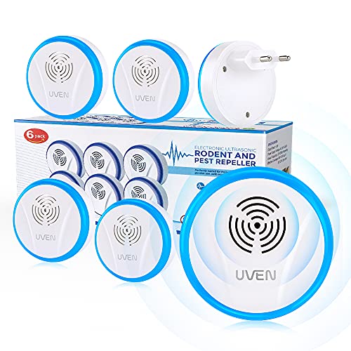 Ultraschall Schädlingsbekämpfer 6 Stück, Elektrisch Insektenschutzmittel Moskitoschutz Innenräumen Plug-in Pest Repeller für Mücken Mäuse Spinnen Kakerlaken Fliegen Wespen Flöhe von Bubbacare