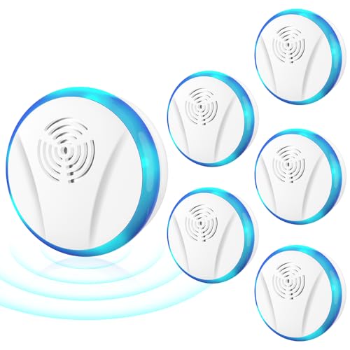 Ultraschall Schädlingsbekämpfer 6 Stück, Elektrisch Insektenschutzmittel Moskitoschutz Innenräumen Plug-in Pest Repeller für Mücken Mäuse Spinnen Kakerlaken Fliegen Wespen Flöhe von Bubbacare