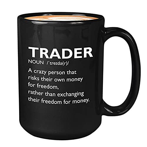 Börsenmarkt-Kaffeetasse – Trader Definition Crazy Person – Day Trader Brokers Finanzberater Investor Office Saving Investing Trading Planner 425 ml schwarz von Bubble Hugs