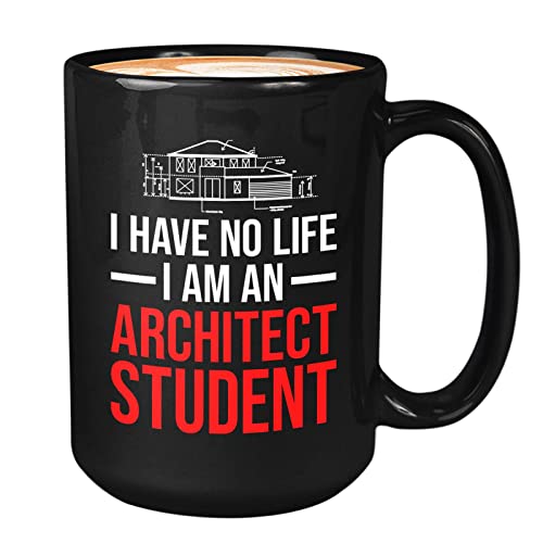 Bubble Hugs Tasse mit Aufschrift "I am An Architect Student" – Architektenbau-Designer, Gothic-Kathedrale, Steinarchitektur-Student, Schwarz, 325 ml, Schwarz von Bubble Hugs
