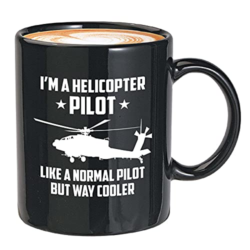 Helikopter-Piloten-Kaffeetasse, 325 ml, Schwarz – I'm A Helicopter Pilot Like – Pilot Sky Fly Runway Copilot Captain Aviator Heliport Flugzeug von Bubble Hugs