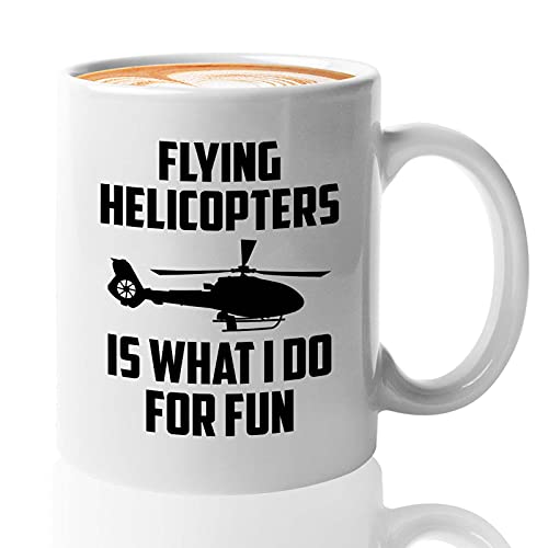 Hubschrauber-Piloten-Kaffeetasse, 325 ml, Weiß – Flying Helicopters Is What I Do – Pilot Sky Fly Runway Copilot Captain Aviator Heliport Flugzeug von Bubble Hugs