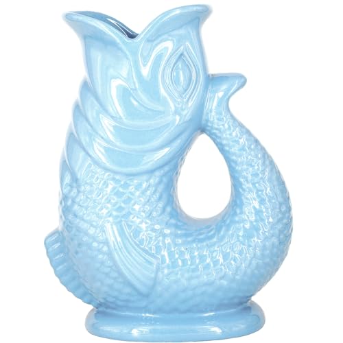 Bubble Jug | Wasserkaraffe | Keramikkrug in Fischform | 1,5 L | Surfblau von Bubble Jug