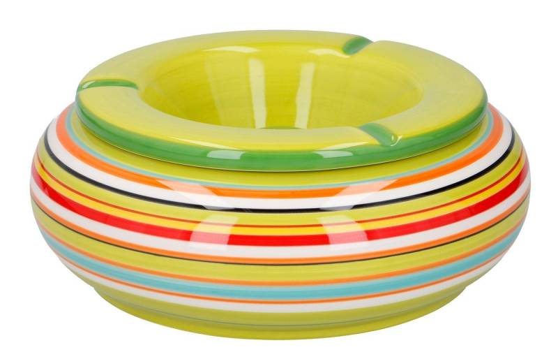 Bubble-Store Aschenbecher XXL Wind Aschenbecher, Ascher mit abnehmbarem Deckel, bunter Keramik Sturmaschenbecher von Bubble-Store
