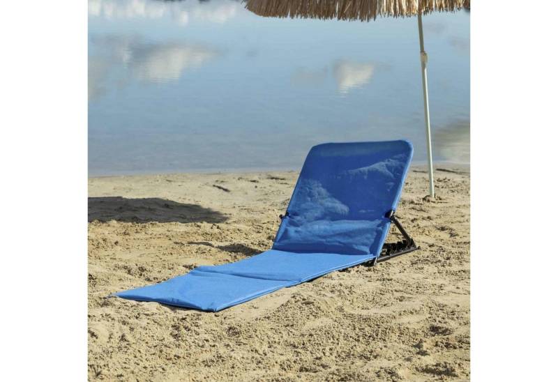 Bubble-Store Campingliege Faltbare Strandmatte (Strandliege mit 5-Fach verstellbarer Rückenlehne, Badeliege gepolstert) Strand Camping Matte mit Tragegriff, Rücklehne mit 2 Taschen von Bubble-Store