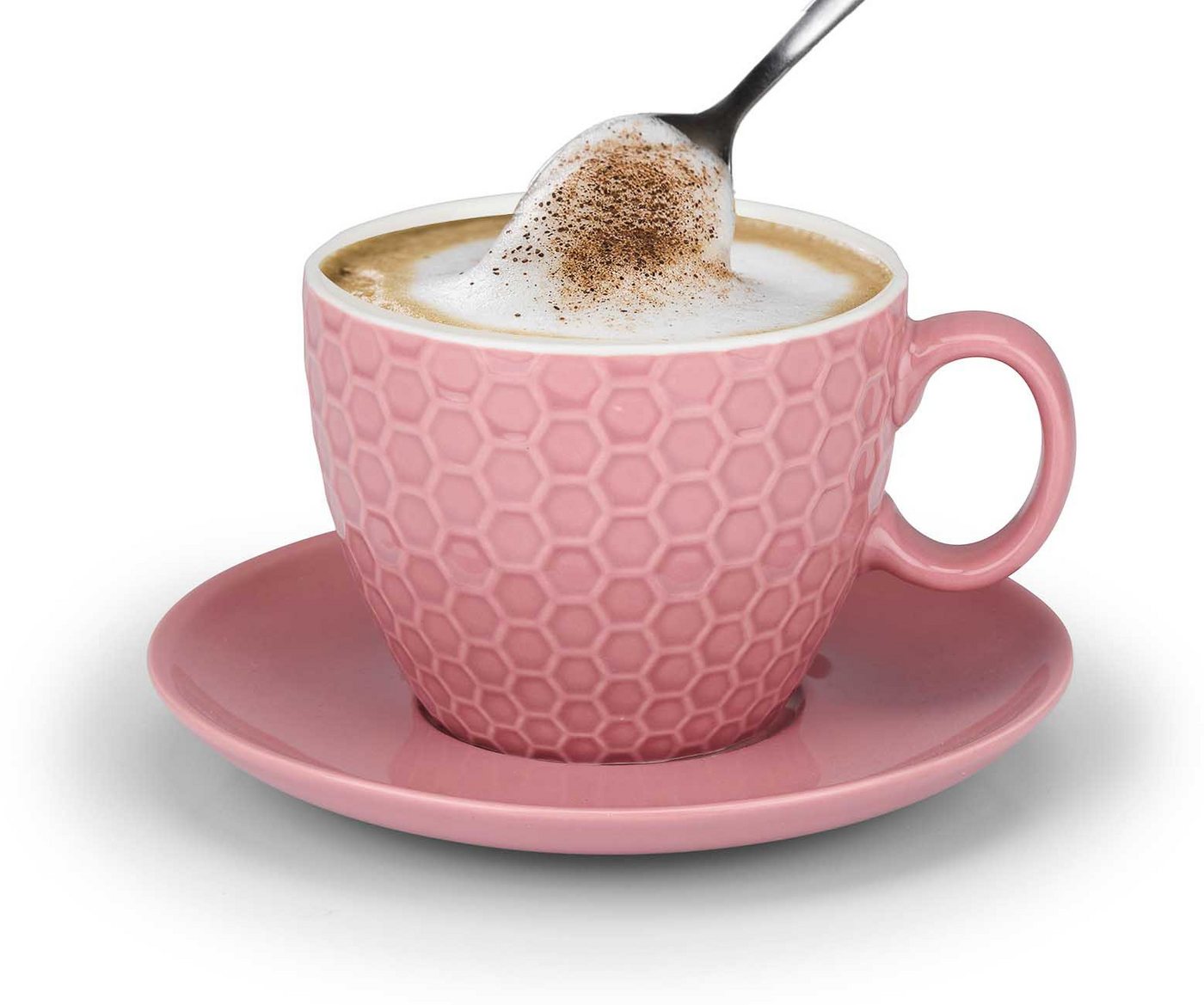 Bubble-Store Cappuccinotasse Cappuccinotassen dickwandig, hält länger warm, Keramik, Cappuccinotassen-Set für 4 Personen von Bubble-Store