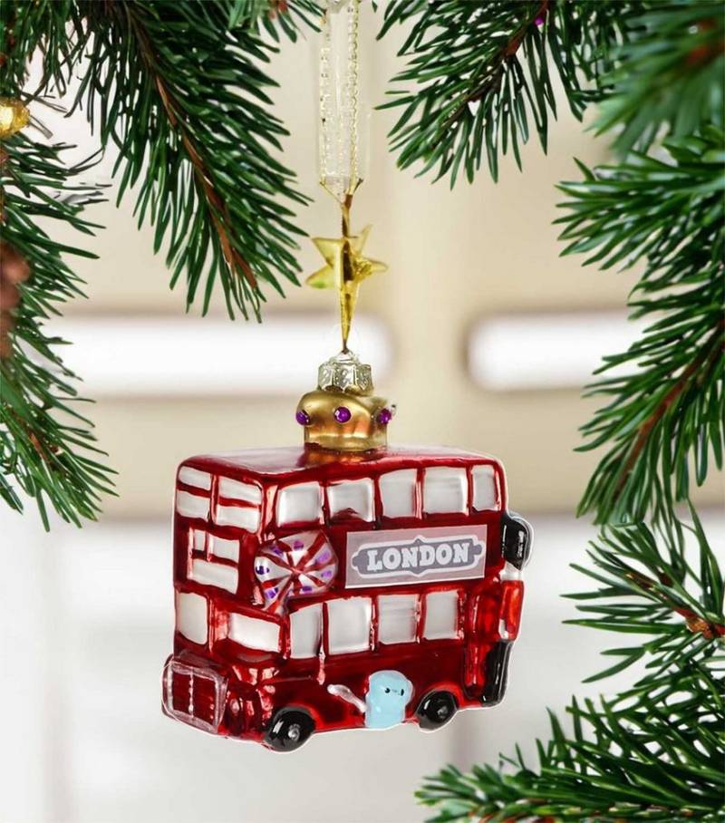 Bubble-Store Christbaumschmuck Baumschmuck, Weihnachtsbaumschmuck englischer Doppeldecker-Bus von Bubble-Store